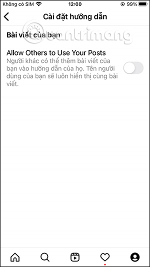 Tắt chia sẻ Instagram Guides