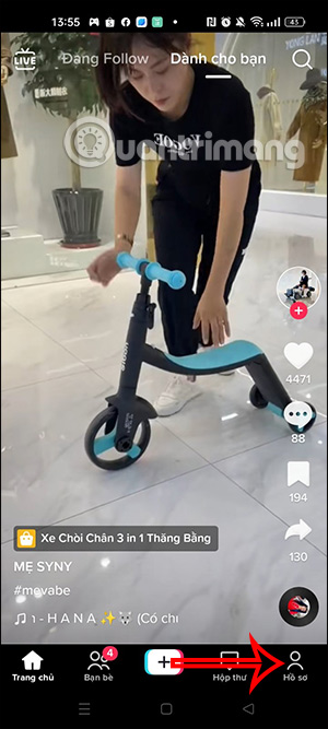 Truy cập TikTok