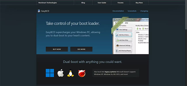 Trang web EasyBCD