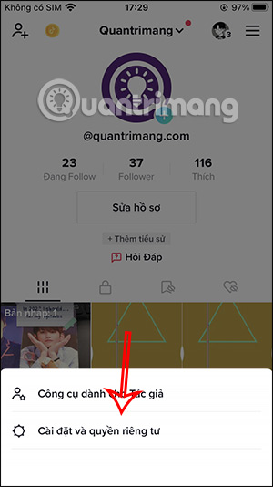 Cài đặt TikTok