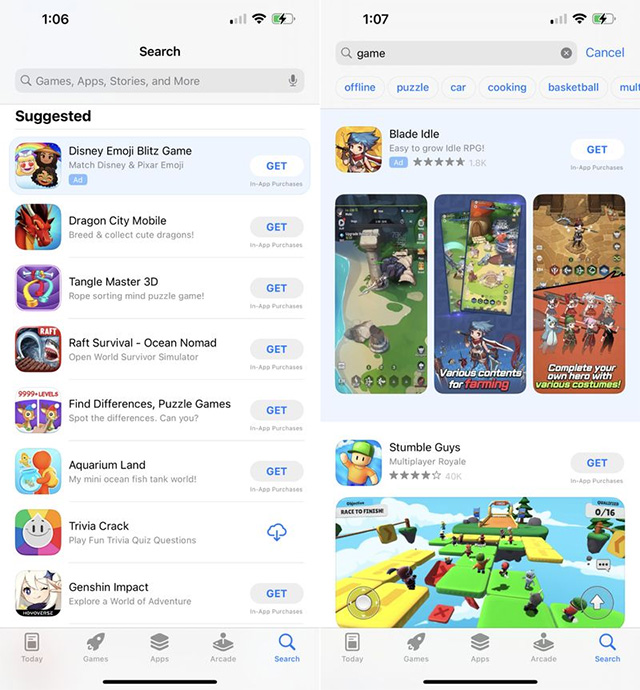 Quảng cáo trong App Store