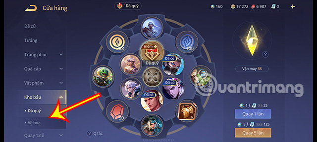 Tiếp theo nhấn vào mục Vẽ bùa.