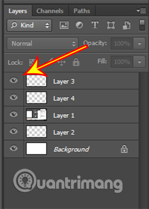 Cách ẩn layer trong Photoshop CS6