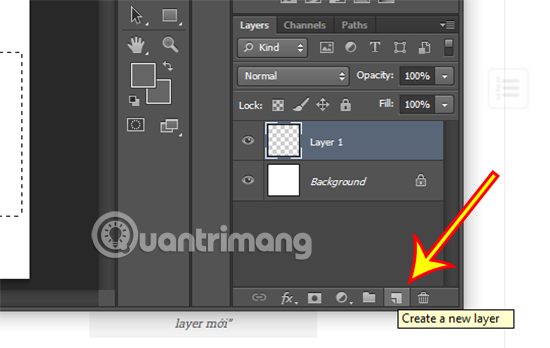 Nhấn chuột trái vào biểu tượng tạo layer mới