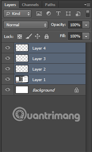 Chọn nhiều layer cùng lúc
