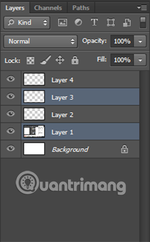 Chọn nhiều layer có chọn lọc