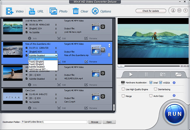 Chuyển đổi video trong WinX HD Video Converter Deluxe