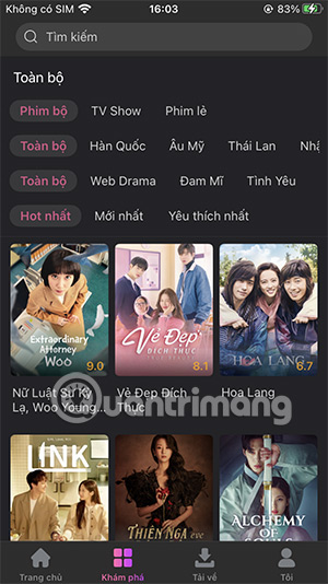 Tìm kiếm phim trên HiTV