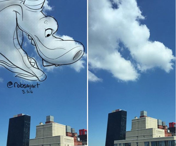 Con rồng này bay xung quanh ngắm toàn thành phố từ trên cao phải không vậy? (Ảnh: Instagram Robsayart)