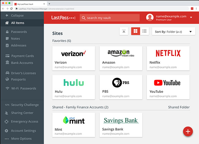 Giao diện LastPass