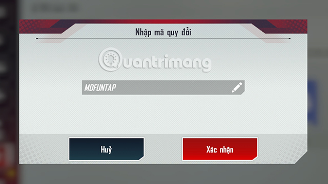 Điền code game vào ô rồi nhấn Xác nhận.