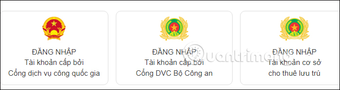 Chọn đăng nhập bằng Cổng dịch vụ công quốc gia