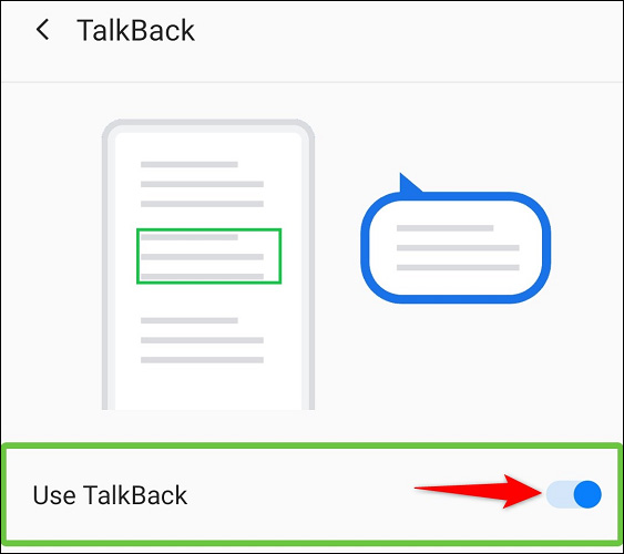 Tắt tùy chọn “Use TalkBack”