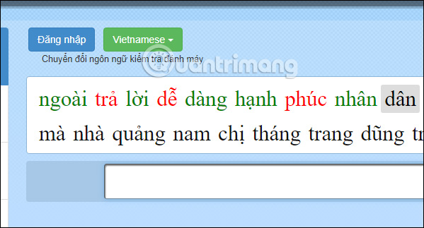Kết quả gõ máy trên 10fastfingers