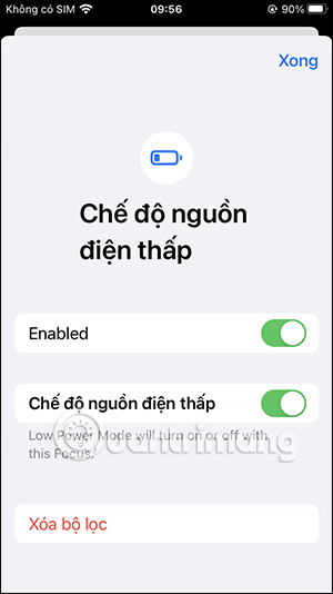 Chỉnh chế độ nguồn điện thấp