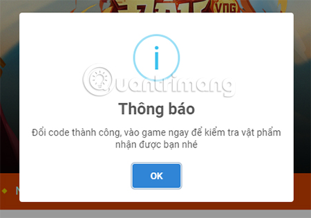 Nhấn OK để hoàn tất.