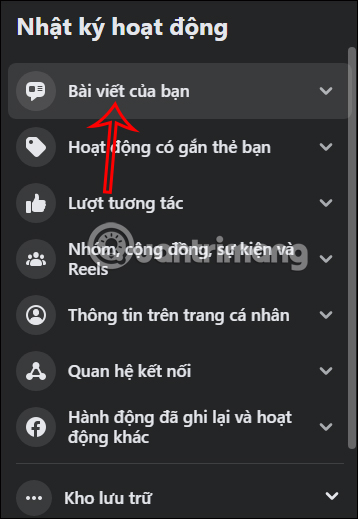 Hiện các bài viết trên Facebook