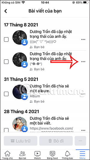 Tùy chọn bài viết Facebook