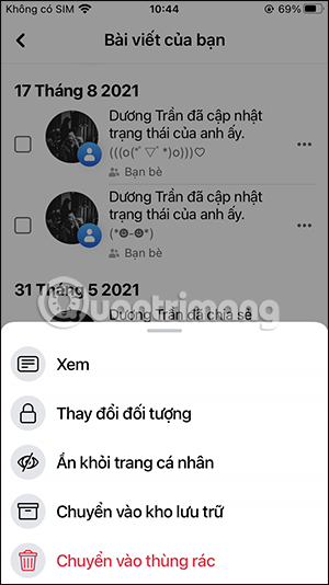 Chọn ẩn bài viết Facebook 