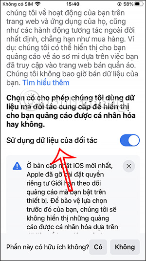 Sử dụng dữ liệu của bạn trên Facebook