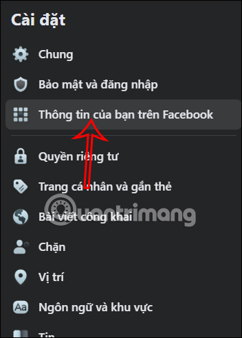 Thông tin của bạn trên Facebook