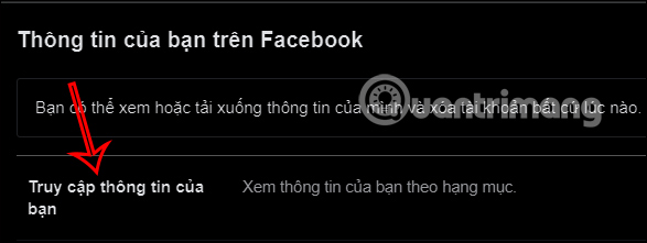 Truy cập thông tin của bạn trên Facebook