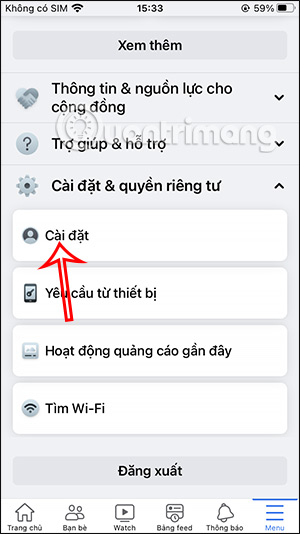 Cài đặt Facebook