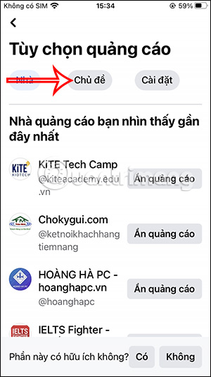 Chủ đề quảng cáo Facebook