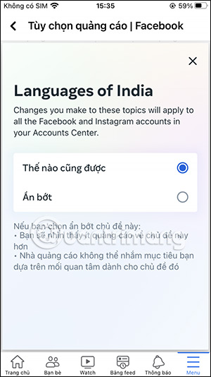 Chủ đề quảng cáo Facebook