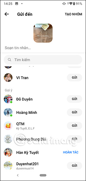 Gửi GIF TikTok