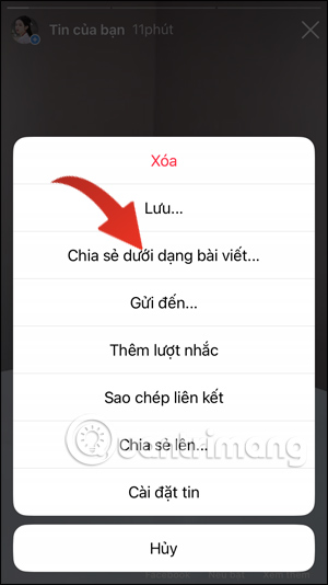 Chia sẻ Story dưới dạng bài đăng\