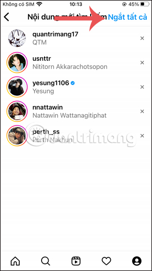 Xóa lịch sử tìm kiếm trên Instagram