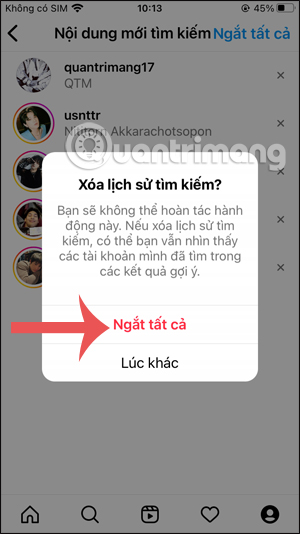 Xóa tất cả