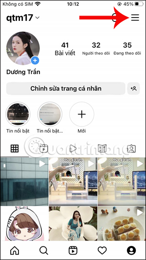 Tùy chọn Instagram