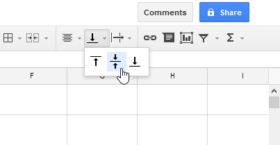 Nhấp vào nút Vertical align