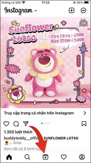 Truy cập Instagram Reels