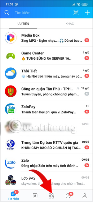 Mục Khám phá trên Zalo