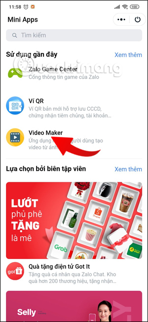 Công cụ tạo video trên Zalo