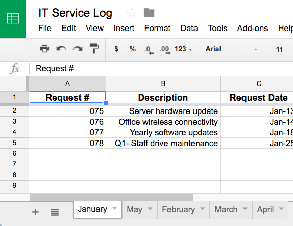 Trang tính đã chọn sẽ xuất hiện