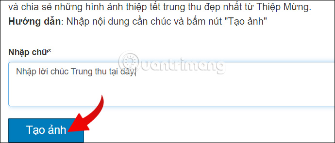 Điền lời chúc cho thiệp Trung thu