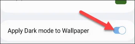 “Apply Dark Mode to Wallpaper”