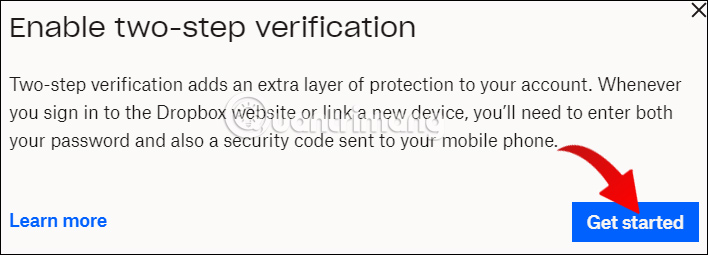 Kích hoạt Two-Factor Authentication Dropbox