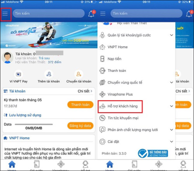 Hỗ trợ khách hàng trên My VNPT