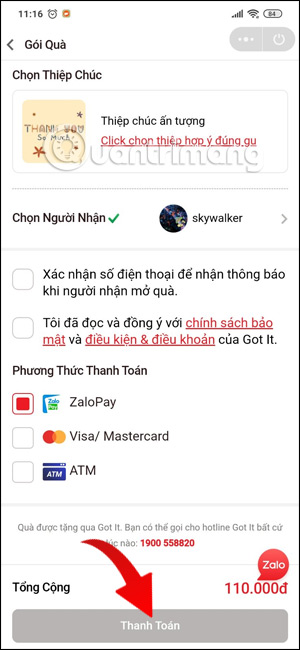 Thanh toán hóa đơn 