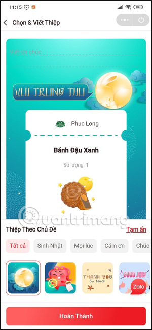 Chọn thiệp quà tặng