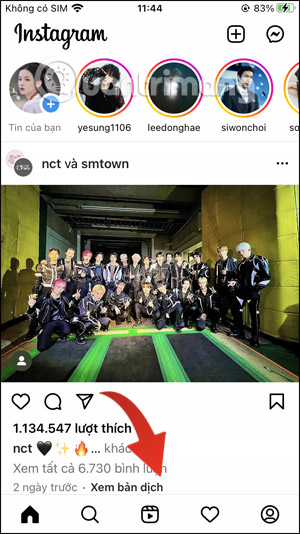 Truy cập Reels Instagram