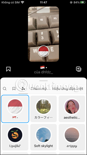 Chọn hiệu ứng mới cho video