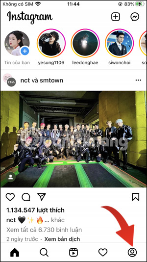 Giao diện Instagram cá nhân